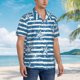 thumbnail image 3 of Balery Ocean on Striped Camisas hawaianas de manga corta para hombre, camisas playeras de corte holgado, camisas de vacaciones con botones,3X-Large, 3 of 7