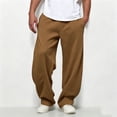 thumbnail image 2 of Men's Sweatpants Open Bottom Running Athletic Comfy Solid Color Loose Drawstring Pants with Pockets for Daily Wear, 2 of 7
