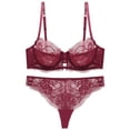 thumbnail image 1 of Conjunto de sujetador ultrafino con perspectiva de encaje europeo y americano, sujetador de mujer, ropa interior de encaje de talla grande, 1 of 3