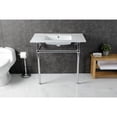 thumbnail image 2 of Kingston Brass KVBH37227C Templeton 37" Ceramic Console Sink with Brass Legs (1-Hole), White/Polished Chrome, 2 of 8
