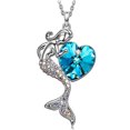thumbnail image 2 of Kripyery Lady Necklace Elegant Ideal Gift Fashion Jewelry Mermaid Faux Crystal Love Heart Clavicle Necklace for Daily Life, 2 of 7