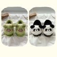 thumbnail image 4 of XIMIN Toddler Boys Girls Cute Slippers Panda Fluffy Fuzzy Slippers Non-Skid Cartoon Shoes Animal Plush Indoor House Slip-on Shoes Winter Warm House Slipper, 4 of 7