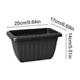 thumbnail image 3 of Balcony Rectangular Planter Faux-Ceramic Retro Style Breathable Plastic Pot, Indoor Outdoor Flower Vegetable Container with Base Tray, Lightweight Weather-Resistant Gardening Pot for Herbs Plants, 3 of 6