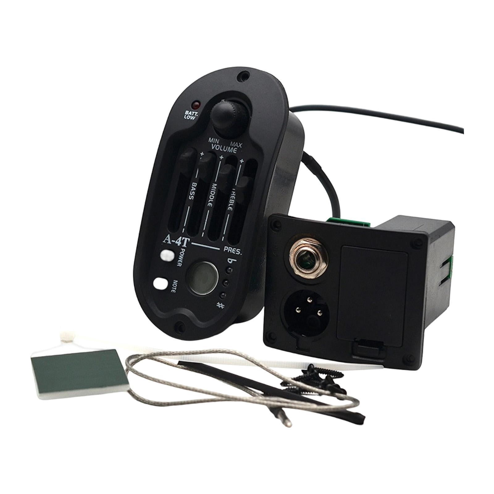 LeeQinersw Acoustic Guitar Pickup Preamp System 4 Band Equalizer Tuner ABS Durable with XLR