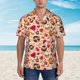 thumbnail image 2 of Balery Skull Retro record lips Camisas hawaianas de manga corta para hombre, camisas playeras de corte holgado, camisas de vacaciones con botones,XX-Large, 2 of 7