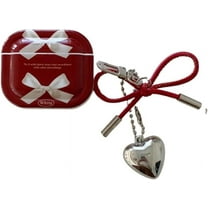 Earphone Case for Airpods 4 with Kaychain,Stylish Bowr Pattern Anti-Drop Shockproof Soft Earbuds Cover for Women/Girls (A)