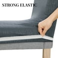 thumbnail image 4 of ZOPZO 4 Pack Stretch Knitted Chair Covers for Dining Room, Gray, Embossed Tree Bark Pattern Slipcovers Protector, 4 of 7