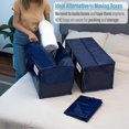 thumbnail image 3 of 4 Pack Heavy-Duty Moving Bags W/Backpack Straps, Strong Handles & Zips, Clothes Storage, Packing, Reusable (Blue, 4 Pack), 3 of 5