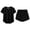 Black, variant on Shorts Sets Women 2 Piece Side Split Half Sleeve Oversized Shirt and Biker Short Set Athleisure Running Shorts Sets