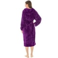 thumbnail image 2 of PAVILIA Women Hooded Plush Soft Robe | Fluffy Warm Fleece Sherpa Shaggy Bathrobe (2XL/3XL, Purple), 2 of 7