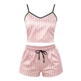 thumbnail image 4 of Pajamas for Women Set Women 2 Piece Pajama Set Peplum Top Wide Leg Shorts Sets Summer Outfit, 4 of 4