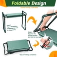 thumbnail image 4 of ReLuien Garden Kneeler and Seat, Heavy Duty Foldable Gardening Stool with Thick Soft Kneeling Pad and 2 Tool Pouches, Green, 4 of 7