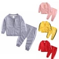 thumbnail image 3 of UACY Toddler Outfits for Unisex Children's Spring Autumn Casual Sweatsuit Long Sleeved Solid Color Pants Set Sweater Guard Pants Set, 3 of 3