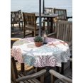 thumbnail image 2 of Outdoor Tablecloth with Umbrella Hole for Patio/Picnic/Party/Camping, Purple Coral Coastal Waterproof Table Cloth Round Cover Washable, Blue Conch Starfish Nautical Ocean (Dia 54"), 2 of 9