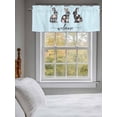thumbnail image 3 of Blue Easter Curtain Valances for Windows, Spring Rabbit Plaid Flowers Animal Floral Kitchen Valance Window Treatment, Light Filtering Block Curtains for Bathroom/Bedroom/Living Room 42'' x 18'', 3 of 9