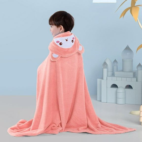 Kids Bath Towel 140 * 70Cm Thickened Coral Fleece Hooded Towel Fun Cape Design Quick Dry For Home Swimming Pool Spa Beach Easy Wear Hooded Bath Robe