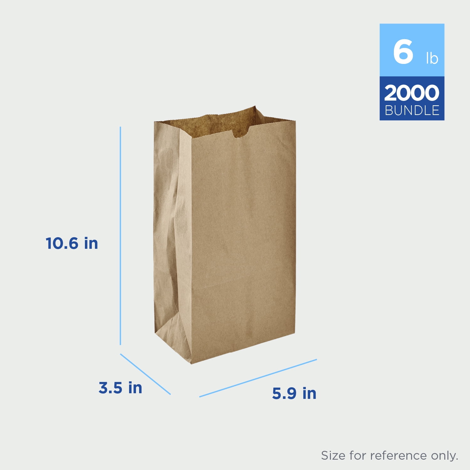 Karat Brown Paper Bags, 6 lb, 2000 ct – Kraft Lunch & Snack Bags, Bulk Pack