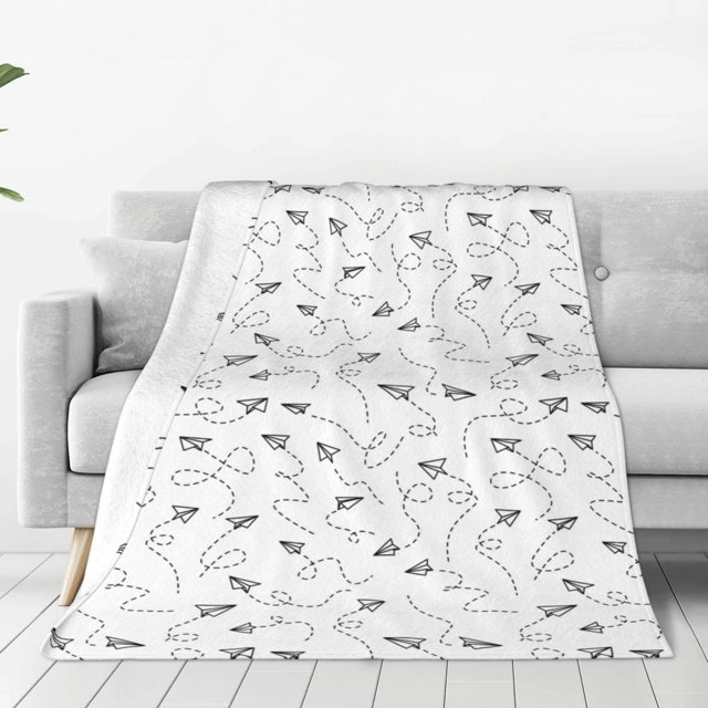 Balery Airplane Manta de Felpa Suave y Acogedora – Cobija de Franela Aterciopelada para Cama, Lavable y Cálida para Sofá, Mascotas, Transpirable-40"x30"