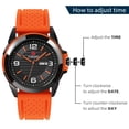 thumbnail image 4 of F.ZEGAO Waterproof Watch for Swimming, Military Watches for Men, Outdoor Analog Watch Men with Calendar Orange, 4 of 7