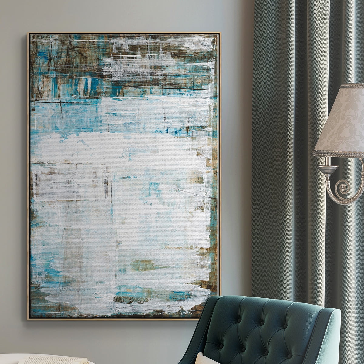 Beach Glass Framed Premium Gallery Wrapped Canvas - Ready to Hang