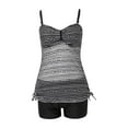 SZXZYGS Black Swimsuit Two Piece Swimsuits for Women Tankini Top with