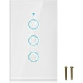 thumbnail image 1 of WiFi Touch Screen Switch, Remote Switch with Highly Sensitive Touch Keys, Suitable for Alexa Google, SIRI Voice Control, 3 Way AC, 1 of 5