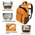 thumbnail image 5 of JIALIOU 14" Laptop Backpack Waterproof Airline Approved Stylish Casual Daypack for Travel Business College Work, Orange, 5 of 8
