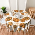 thumbnail image 6 of Fall Tablecloth 70 Inch Round Burnt Orange Pumpkin Table Cloth,Autumn Harvest Thanksgiving Stain Resistance Polyester Farmhouse Indoor Outdoor Table Covers for Kitchen Dining Party Picnic, 6 of 6