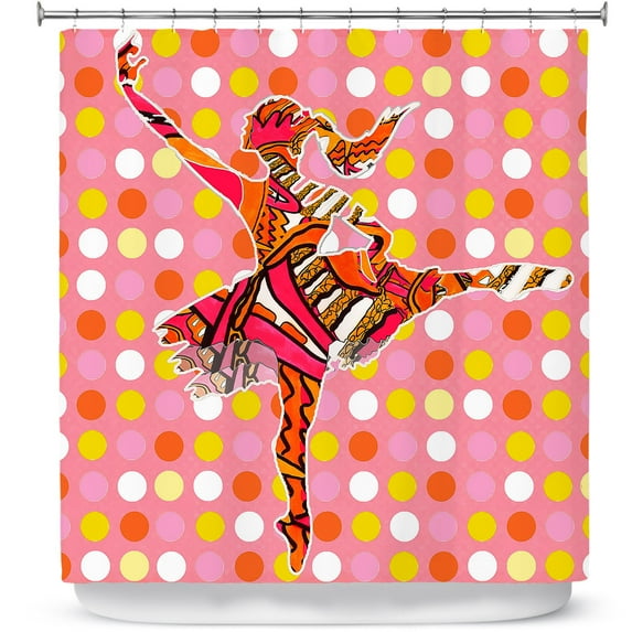 Shower Curtains 70" x 73" from DiaNoche Designs by Susie Kunzelman - Ballerina Polka Dot