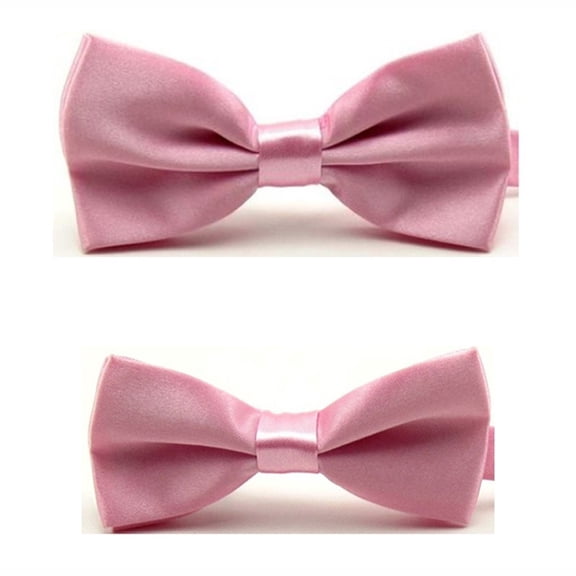 Men Boys Kids Child Tuxedo Satin Solid Color Adjustable Wedding Bowtie Parent-child Bow Ties Set