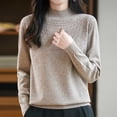thumbnail image 5 of HongQid Chandails Femme Automne Hiver Chaud Doux Tricoté Ample Chandail Col Roulé Manches Longues, 5 of 5