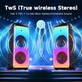 thumbnail image 4 of JYX Karaoke Machine, 160W Dual 8" Subwoofer Bluetooth Speaker with Wheels for Outdoor, Home Karaoke System with 2 Microphones, Dj Lights, T55-T, 4 of 14