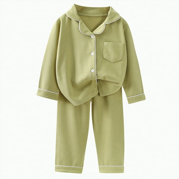 UAYOTSE Sleepwear Long Sleeve Boys Girls Pajama Outdoor 2-Piece tops&pant Casual sets Tie Dye PJ(Green#_2,6-7 Years)
