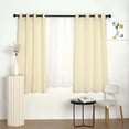 thumbnail image 2 of Efavormart Pack of 2 52"x64" Ivory Faux Linen Curtains, Semi Sheer Curtain Panels with Chrome Grommet for Living Room Home Decor Window Privacy Linen Textured Drapes, 2 of 5