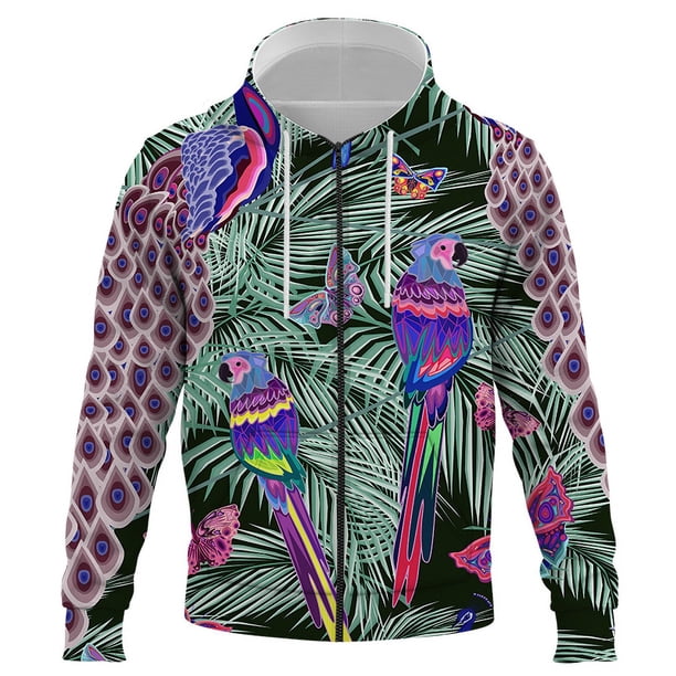 Sudadera con capucha y estampado 3D de animales de la jungla para hombre y mujer, informal y cómoda, estilo Harajuku, para primavera y otoño, con cremallera.