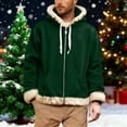 thumbnail image 7 of cocolona Mens Christmas Patchwork Jacket Casual Long Sleeve Zip Up Hoodies Fuzzy Warm Jacket Coats Fall Winter Fashion Outfits, 7 of 7