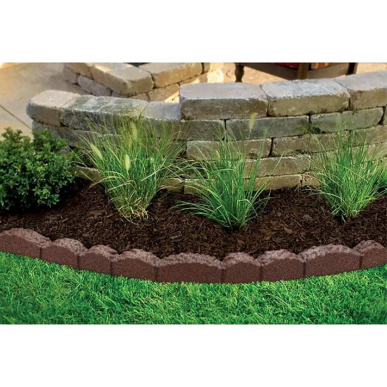 Lasting Beauty® 4' Brown Rubber Cobblestone Landscape Edging