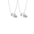 thumbnail image 2 of Delight Jewelry Silvertone Mini Guitar Pick Mother & Daughter Heart Necklaces (Set of 2), 19"+2", 2 of 4