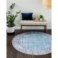 thumbnail image 2 of Unique Loom Revival Distressed Border Rug 5' x 5' Round Blue/Black, 2 of 2