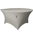 thumbnail image 1 of LA Linen Nappe Ronde en Spandex, 60 Pouces Ronde 30 Pouces de Haut, Gris Clair, 1 of 2