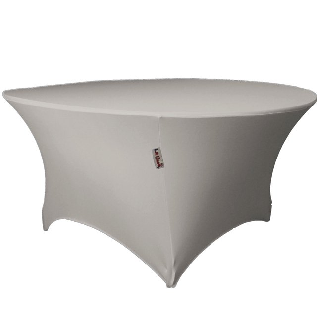 LA Linen Round Spandex Tablecloth, 60-Inch Round 30-Inch High, Gray Light