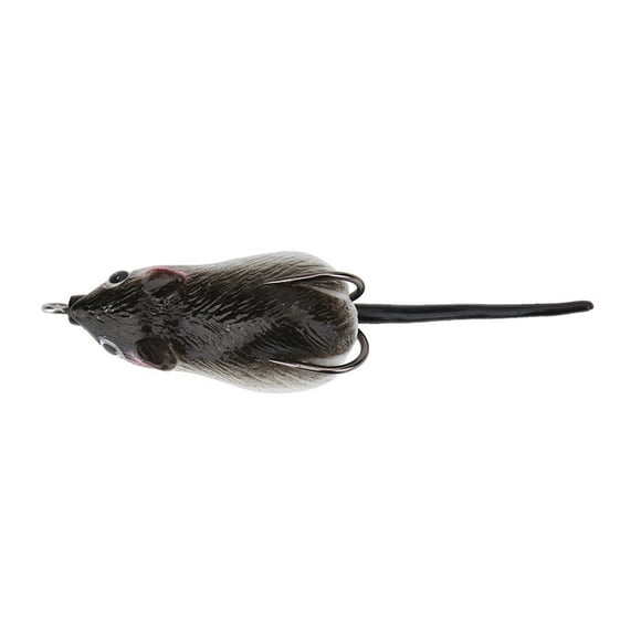 Topwater Mouse Shape Fishing Lures, Hard Body Metal Ball Rotating Tail Treble Hooks Artificial Fishing Baits for Bass and Pike