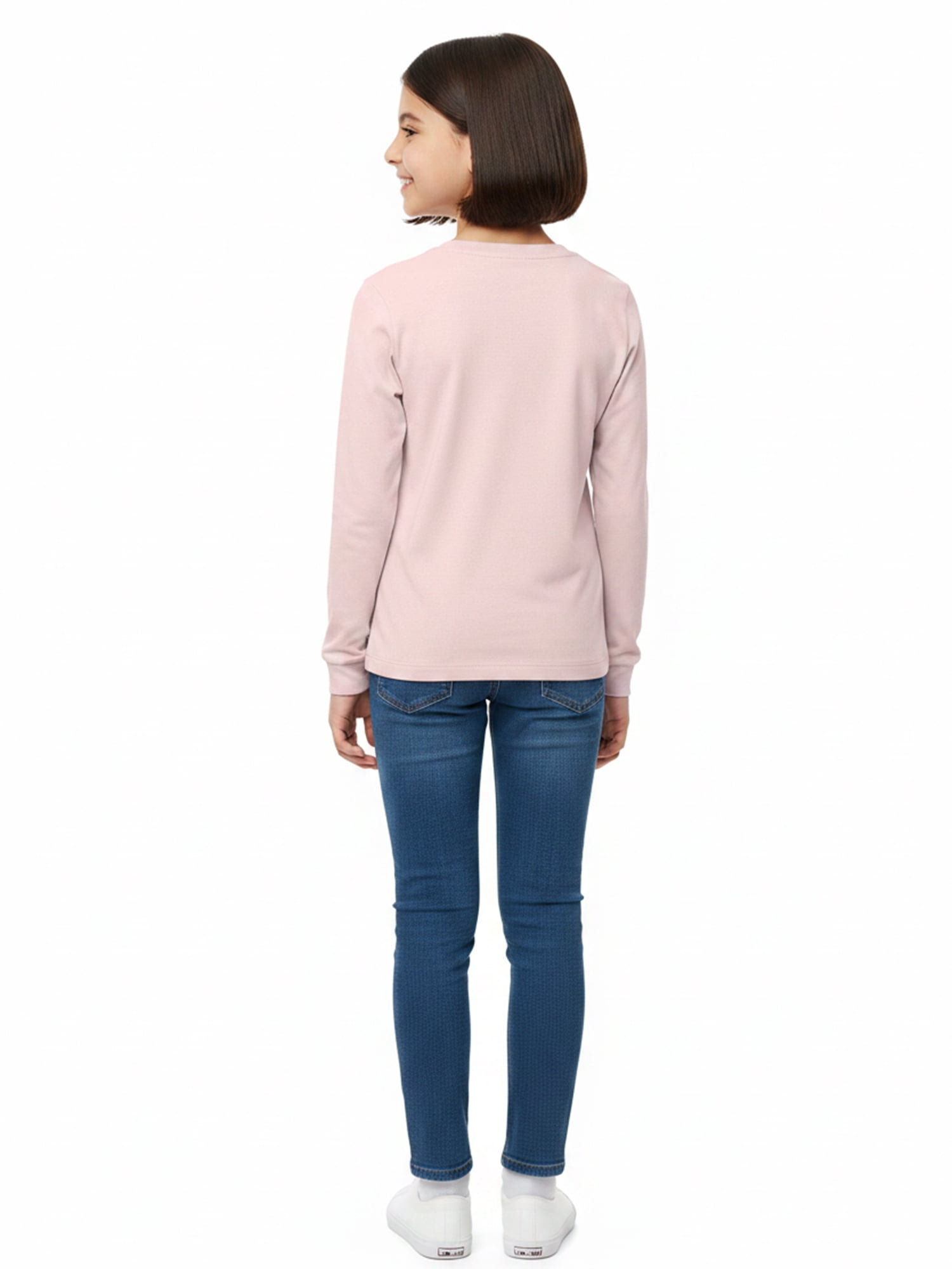 Wonder Nation Girls Graphic Yale Bulldog Tee with Long Sleeves, Sizes 4–18
