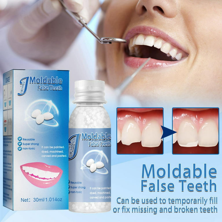 10ml Tooth Solid Gel Temporary Repair Kit Moldable Thermal Fitting Bead  Teeth Pellet Adhesive Fake Teeth 