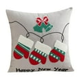 thumbnail image 1 of Funda de almohada navideña bordada, decoración navideña para sofá, estilo granja, invierno. Estilo A, 1 of 9