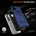 thumbnail image 6 of Armor Case for Samsung S24 with Hidden Credit Card Slot Ring Stand [360° Rotatable Ring Holder Magnetic Kickstand][Support Car Mount]Shockproof Phone Case For Samsung Galaxy S24, Blue, 6 of 7