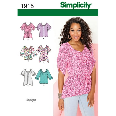 Simplicity Pattern Misses' Tunic or Top-6-8-10-12-14, Pk 1, Simplicity ...