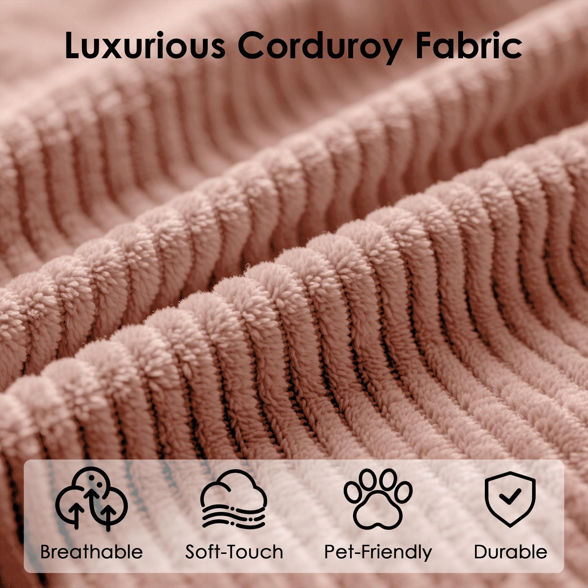 Howcool Convertible Sleeper Sofa Bed, 78.5" Corduroy Foldable Loveseat Sofa, Boneless Memory Foam Couch Bed for Living Room, Queen to King Size Sofa, No Assembly Required, Compression Sofa,Pink