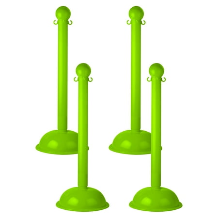 3 Inch Safety Green Heavy Duty Stanchion (4 Pk)