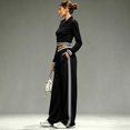thumbnail image 6 of WULMLEO Matching Sweat Sets for Women Lounge Oversized Outfit for Vacation Walking Black S, 6 of 7